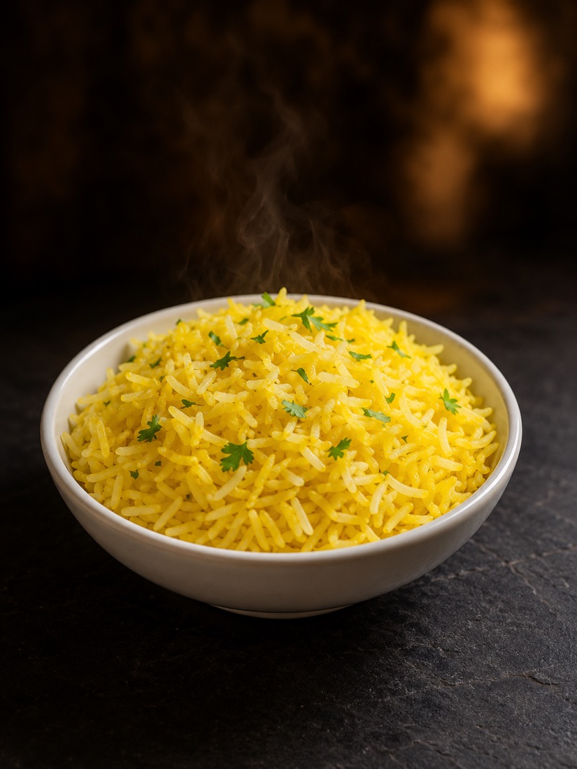 Lemon rice with curry leaves