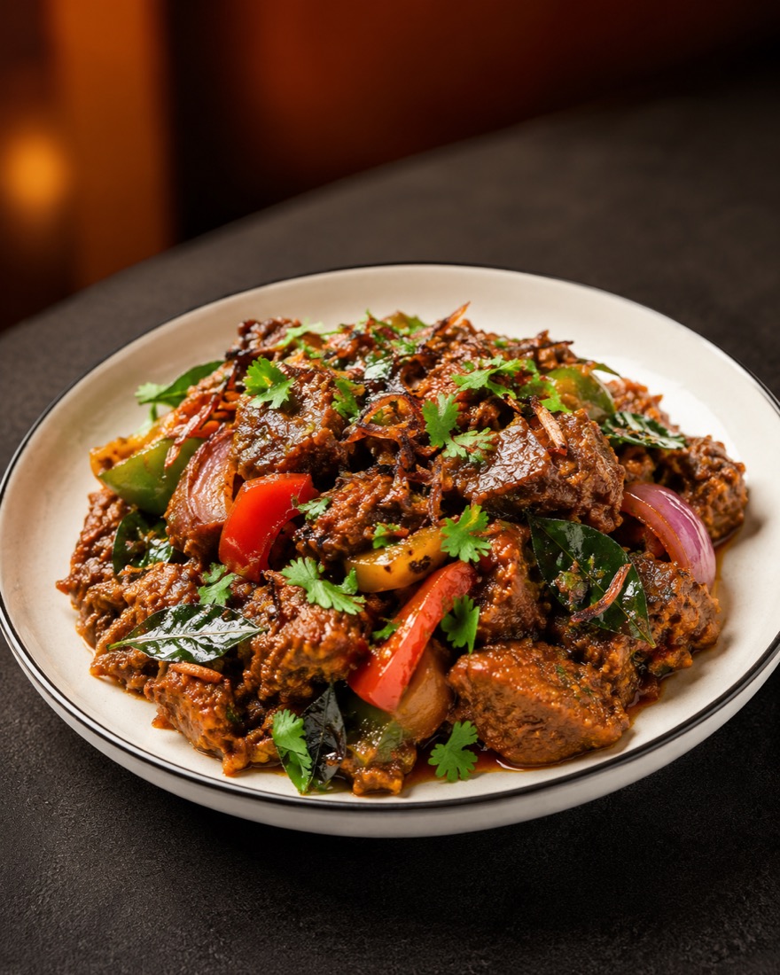 Vegetable curry with capsicum and curry leaves